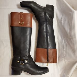 Leather BANDOLINO Boots - Size 8½W - Colour: Black/ Chestnut Brown